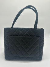 Load image into Gallery viewer, Authentic Chanel preowned black caviar medallion tote with silver hardware